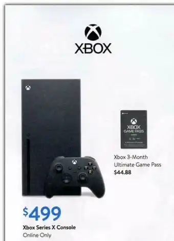 Walmart Xbox Series X Console, Xbox 3-month Ultimate Game Pass offer