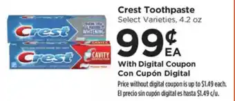 Food 4 Less Crest Toothpaste offer