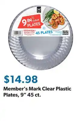 Sam's Club Member's Mark Clear Plastic Plates, 9 45 ct offer
