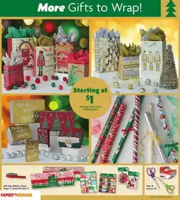 Family Dollar Gift Tags, Ribbon, Tissue Paper, or Giant Gift Sack offer