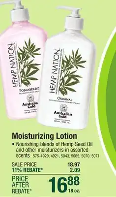 Menards Australian Gold Hemp Nation Agave & Lime Tan Extender Lotion - 18 oz offer