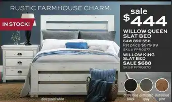 Slumberland Furniture Willow Queen Slat Bed 64w 89d 55h offer