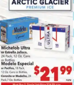 Vallarta Supermarkets Michelob Ultra or Estrella Jalisco offer