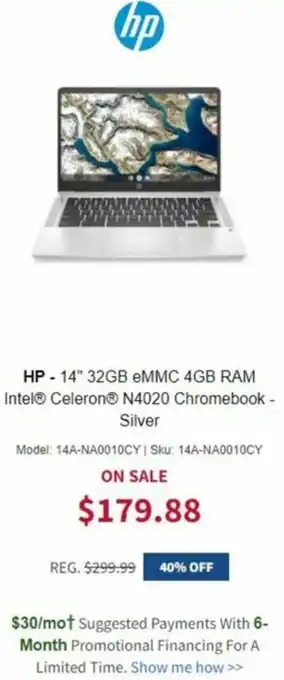 BrandsMart USA HP-14" 32GB eMMC 4GB RAM offer
