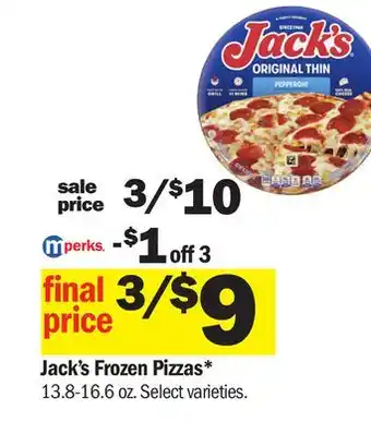 Meijer Jack's Frozen Pizzas offer