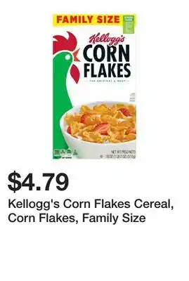 Wegmans Kellogg's Corn Flakes Cereal, Corn Flakes, Family Size offer