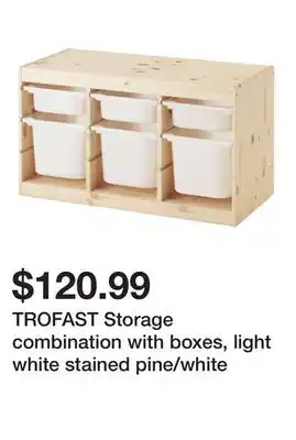 Ikea TROFAST Storage combination with boxes, light white stained pine/white offer