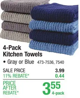 Menards Set of 4 Bar Mop Kitchen Towel - Gray offer