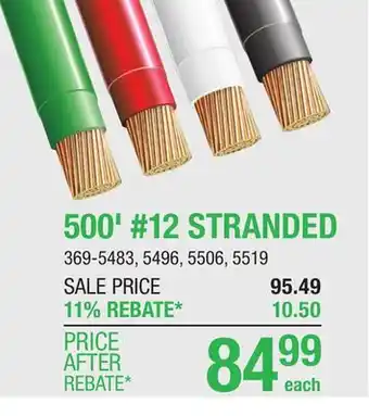 Menards 500' #12 Black Stranded THHN Building Wire offer