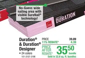 Menards Owens Corning TruDefinition Duration Sand Castle Architectural Roofing Shingles (32.8 sq. ft.) offer