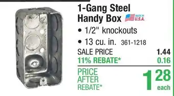 Menards RACO 2 Galvanized Steel Handy Electrical Box offer