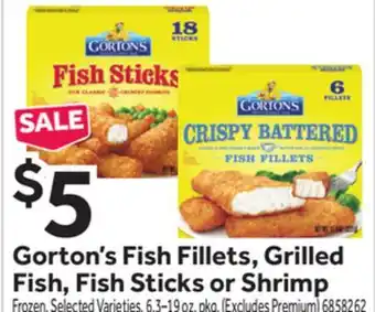 Stop&Shop Gorton's Fish Fillets, Grilled Fish, Fish Sticks or Shrimp offer