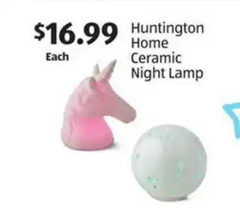 Aldi Huntington Home Ceramic Night Lamp offer