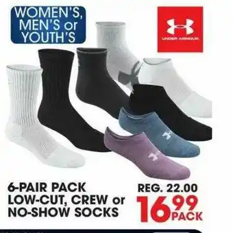 Big 5 6-pair Pack Low-cut Crew Or No-show Socks offer