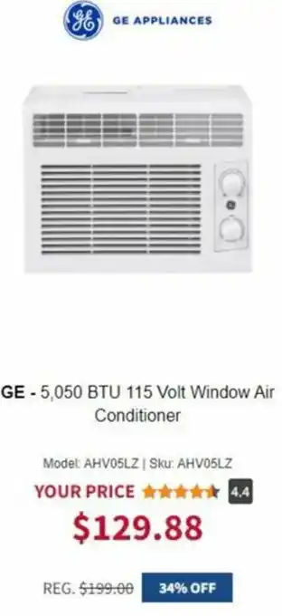 GE-5.050 BTU 115 Volt Window Air Conditioner