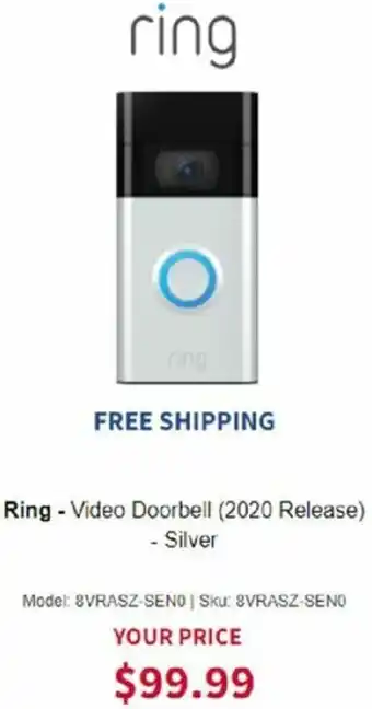 BrandsMart USA Ring-Video Doorbell (2020 Release)-Silver offer