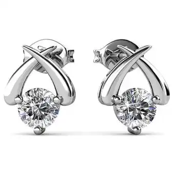 Walmart Cate & Chloe Eloise 18k White Gold Plated Stud Earrings with Swarovski Crystals Gift for Women offer