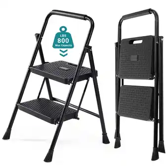 Walmart edx 3 Step Ladder, Portable Folding Step Stool Heavy Duty, Anti-Slip, Lightweight 800Lbs Capacity offer