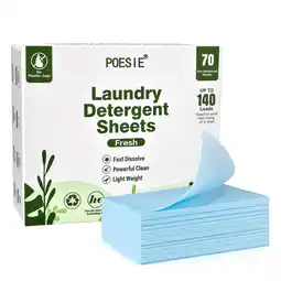 Walmart Poesie Laundry Detergent Sheets Fresh Effective No Plastic Zero Waste up to 140 Loads 70 Sheets offer