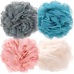 Walmart Okaka Loofah Bath Sponge Loofa Body Sponge Shower Puffs Soft Assorted Color Big 4 Pack offer