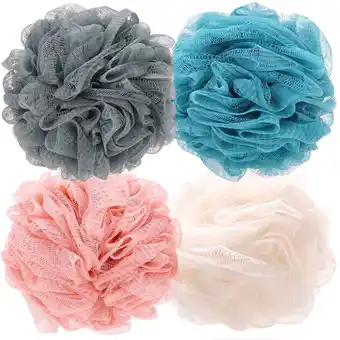 Walmart Okaka Loofah Bath Sponge Loofa Body Sponge Shower Puffs Soft Assorted Color Big 4 Pack offer