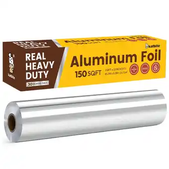 Walmart Katbite Aluminum Foil Heavy Duty Aluminum Foils Roll with Serrated Cutter,12inx150SQ.FT offer