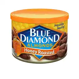 Walmart Blue Diamond Almonds Honey Roasted Flavored Snack Nuts perfect for snacking and on-the-go, 6 oz offer