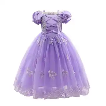 Walmart HAWEE Princess Sofia Dress for Girl Rapunzel Cosplay Halloween Costume Puff Sleeve Layerd Dresses offer