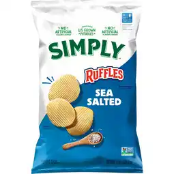 Walmart Ruffles Simply Sea Salted Potato Snack Chips, 8 oz Bag offer