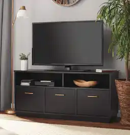 Walmart Mainstays 3-Door TV Stand Console for TVs up to 50, Blackwood Finish offer