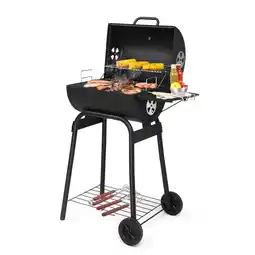 Walmart BBQ Charcoal Grill Outdoor Barbecue Pit with Offset Smoker Patio Backyard,Iron,Black offer