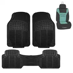 Walmart FH Group Climaproof Vinyl Black Car Floor Mats, Universal Fit 3pc Full Set with Air Freshener offer