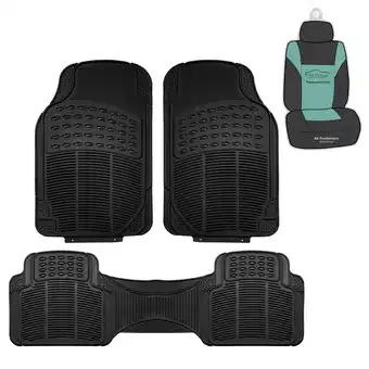 Walmart FH Group Climaproof Vinyl Black Car Floor Mats, Universal Fit 3pc Full Set with Air Freshener offer