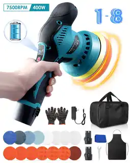 Walmart YANGKING Cordless Car Buffers Polishers Kit 7500 RPM 2 Pcs Batteries for Car Detailing and Waxing offer