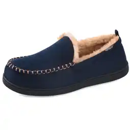 Walmart VONMAY Men's Moccasin Slippers Fuzzy Indoor Outdoor House Shoes offer