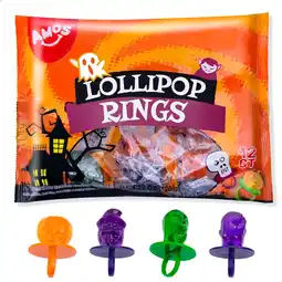 Walmart AMOS Lollipop Finger Rings,Ring Sucker- Great for Halloween Stuffers,12 Count offer