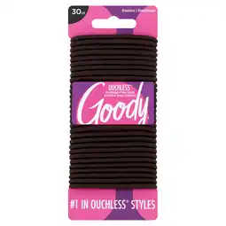 Walmart Goody Ouchless Brown Hair Elastics, No Metal Gentle Hair Ties, 30 Ct offer