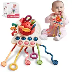 Walmart INvench Baby Toys 6-12 Months,Pull String Teething Sensory Toys for 1 Year Old Christmas Gifts offer