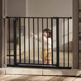 Walmart Baby Safety Gate, Baby Gates for Top Stairs Doorway, 29.5''- 40.5''Wide Pressure Mount, Black offer