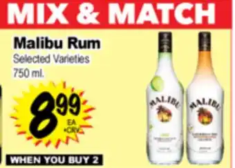 Superior Grocers Malibu Rum offer