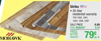 Menards Mohawk Strike Barn House Sheet Vinyl 12' Wide offer