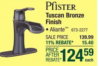 Menards Pfister Aliante One-Handle 4 Centerset Tuscan Bronze Bathroom Sink Faucet offer