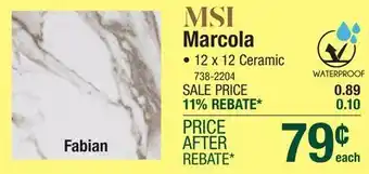 Menards MS International Marcola Matte Fabian 12 x 12 Ceramic Floor and Wall Tile offer