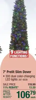 Menards Enchanted Forest 7' Prelit Slim Dover Artificial Christmas Tree offer