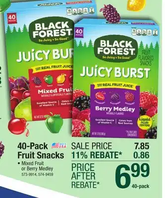 Menards Black Forest Juicy Burst Mixed Fruit Snacks - 40 Count offer