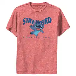 Walmart Boy's Lilo & Stitch Stay Weird Forever Fun Performance Graphic Tee Red Heather Medium offer