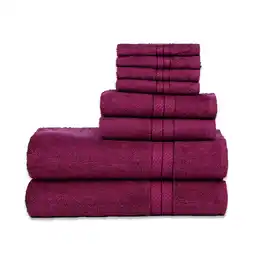 Walmart Casa Lino 8 Pc Bath Towel | 2 Hand, 4 Wash & 2 Bath Towels | 100% Cotton Bathroom Set, Sky Blue offer