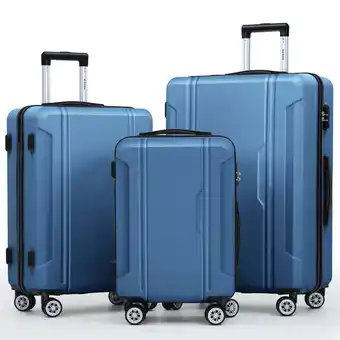 Walmart Sunbee 3 Piece Luggage Sets Hard Shell Suitcase Set with TSA Lock Durable Spinner Wheels offer