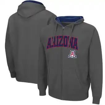 Walmart Men's Colosseum Charcoal Arizona Wildcats Arch & Logo 3.0 Full-Zip Hoodie offer