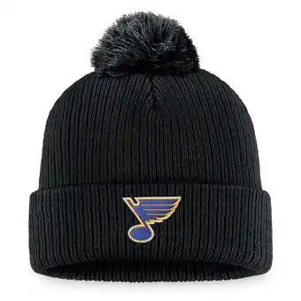 Walmart Men's Fanatics Black St. Louis Blues Cuffed Knit Hat with Pom offer